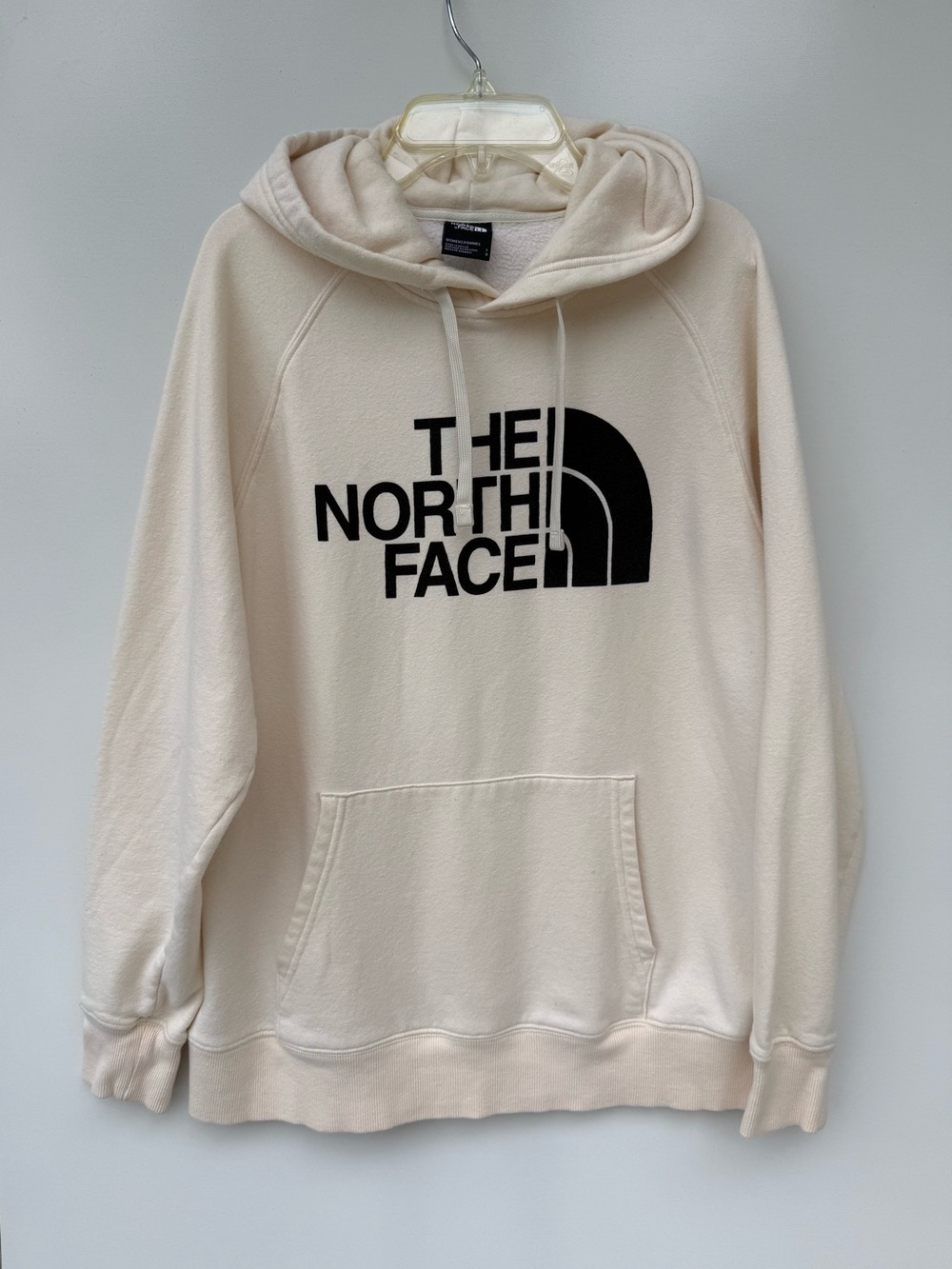 The North Face Men’s Cream Hoodie with Black Logo
